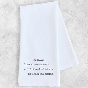 NWT SARCASTIC 100 Percent Cotton White Tea Towel